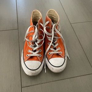 Orange Chuck Converse High Tops